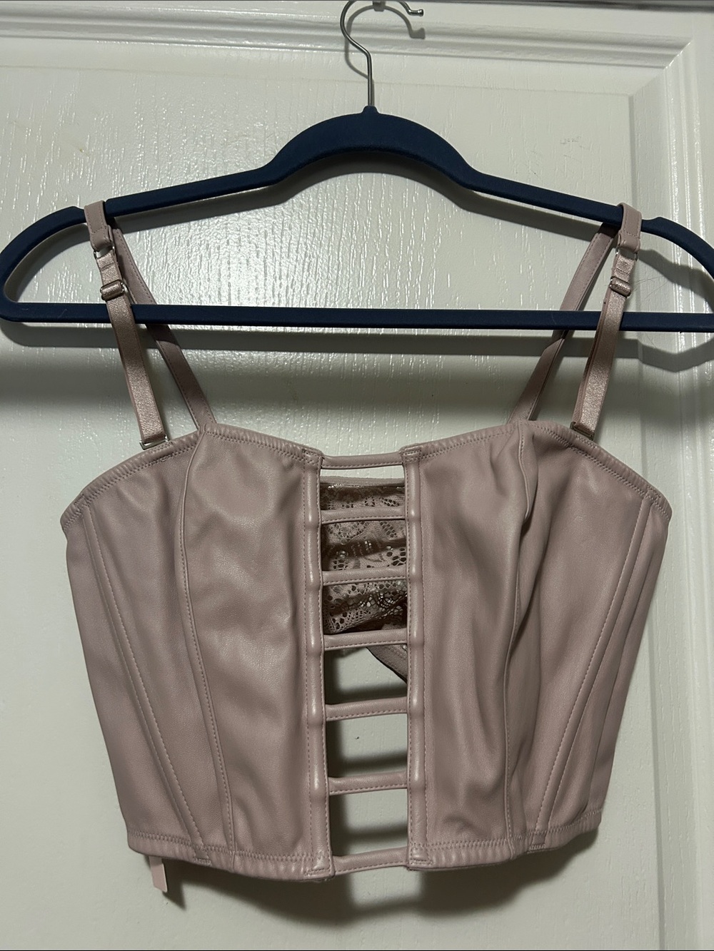 Victoria's Secret Blush Pink Lace Longline Bra